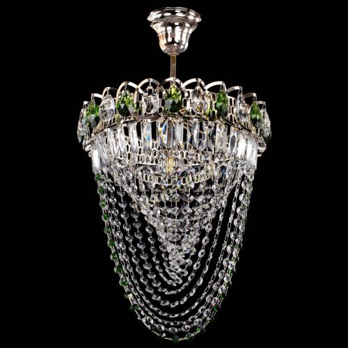 Люстра Астра Водоворот с подвесом №1 зеленая в Новокузнецке Гусь Хрустальный
