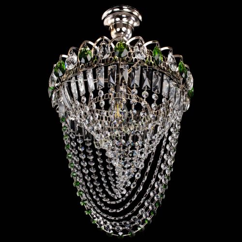 Люстра Астра Водоворот с подвесом №1 зеленая в Новокузнецке Гусь Хрустальный