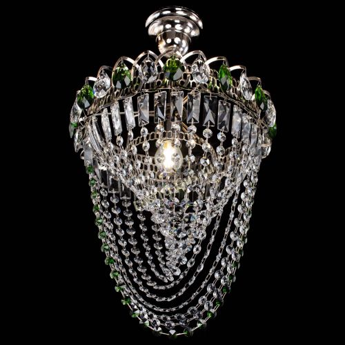 Люстра Астра Водоворот с подвесом №1 зеленая в Новокузнецке Гусь Хрустальный