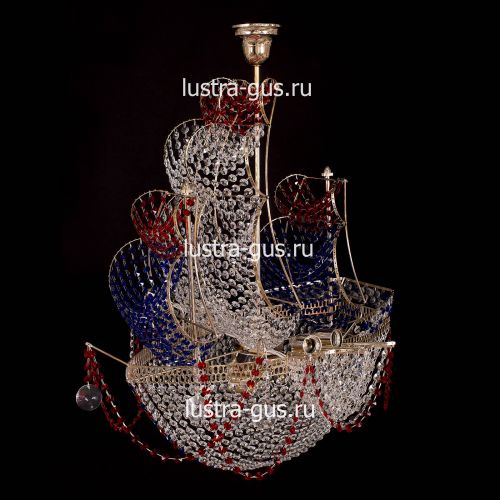Люстра Черная Жемчужина красная в Новокузнецке Гусь Хрустальный