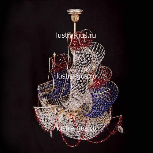 Люстра Черная Жемчужина красная в Новокузнецке Гусь Хрустальный