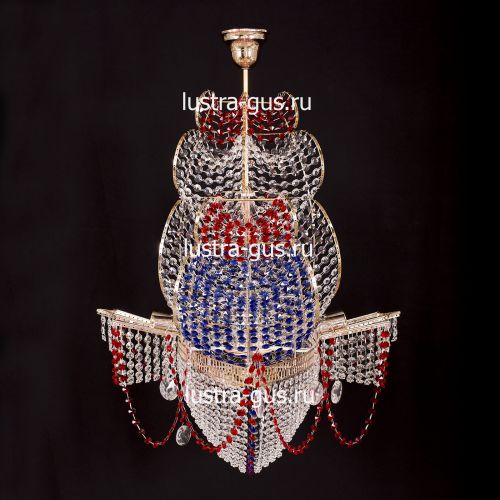 Люстра Черная Жемчужина красная в Новокузнецке Гусь Хрустальный