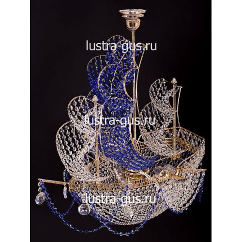 Люстра Черная Жемчужина синяя в Новокузнецке Гусь Хрустальный
