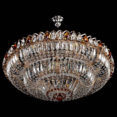 Люстра Двойное кольцо пластинка с подвесом Чайная в Новокузнецке Гусь Хрустальный