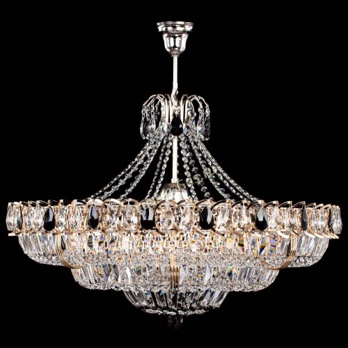 Люстра Двойное кольцо пластинка с подвесом Черная в Новокузнецке Гусь Хрустальный