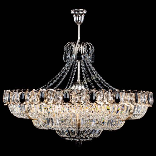 Люстра Двойное кольцо пластинка с подвесом Черная в Новокузнецке Гусь Хрустальный