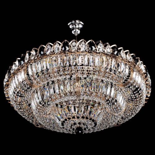 Люстра Двойное кольцо пластинка с подвесом Черная в Новокузнецке Гусь Хрустальный