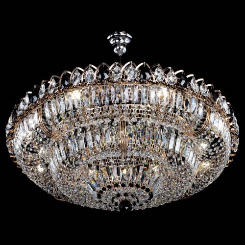 Люстра Двойное кольцо пластинка с подвесом Черная в Новокузнецке Гусь Хрустальный