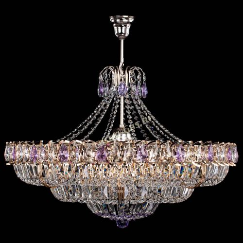 Люстра Двойное кольцо пластинка с подвесом Фиолетовая в Новокузнецке Гусь Хрустальный