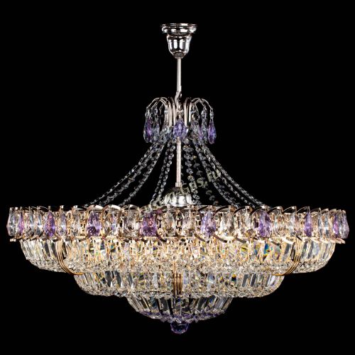 Люстра Двойное кольцо пластинка с подвесом Фиолетовая в Новокузнецке Гусь Хрустальный