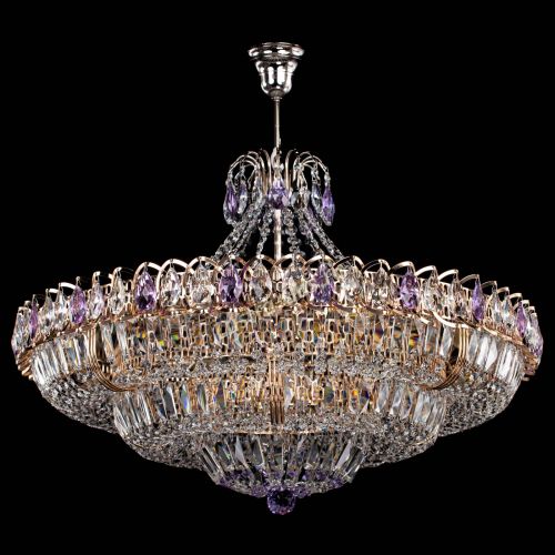 Люстра Двойное кольцо пластинка с подвесом Фиолетовая в Новокузнецке Гусь Хрустальный