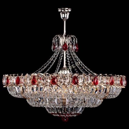 Люстра Двойное кольцо пластинка с подвесом Красная в Новокузнецке Гусь Хрустальный