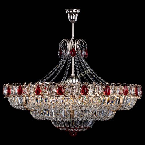 Люстра Двойное кольцо пластинка с подвесом Красная в Новокузнецке Гусь Хрустальный