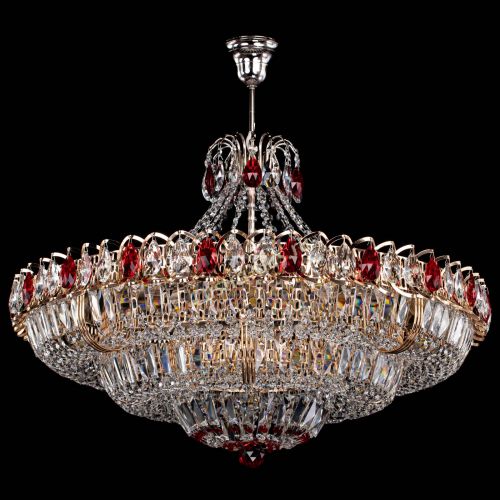 Люстра Двойное кольцо пластинка с подвесом Красная в Новокузнецке Гусь Хрустальный