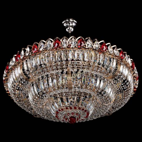 Люстра Двойное кольцо пластинка с подвесом Красная в Новокузнецке Гусь Хрустальный