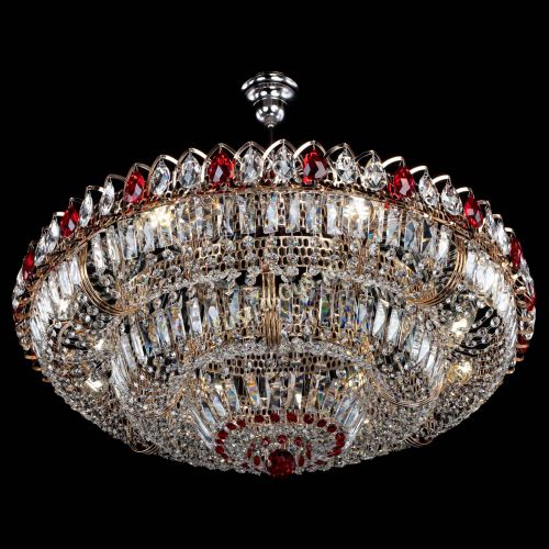 Люстра Двойное кольцо пластинка с подвесом Красная в Новокузнецке Гусь Хрустальный