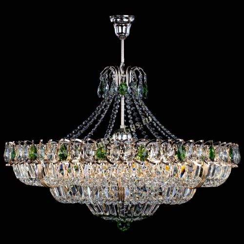 Люстра Двойное кольцо пластинка с подвесом Зеленая в Новокузнецке Гусь Хрустальный