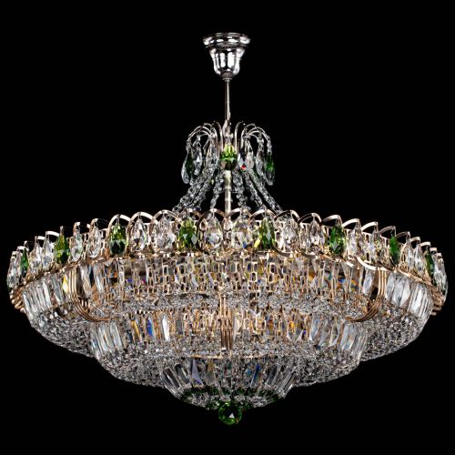 Люстра Двойное кольцо пластинка с подвесом Зеленая в Новокузнецке Гусь Хрустальный