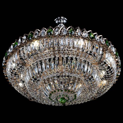 Люстра Двойное кольцо пластинка с подвесом Зеленая в Новокузнецке Гусь Хрустальный