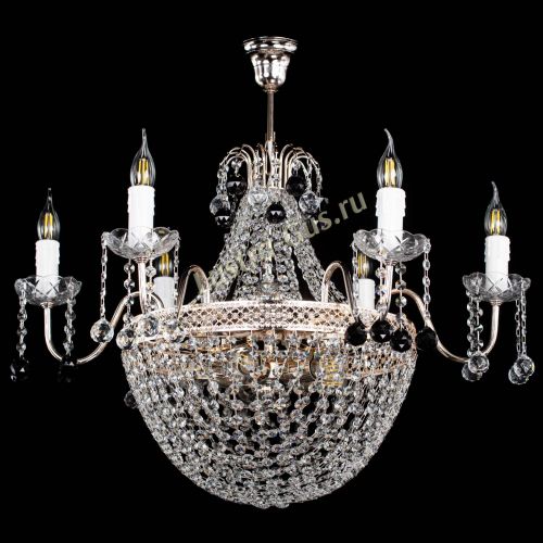 Люстра Елизавета №11 Венеция черная в Новокузнецке Гусь Хрустальный