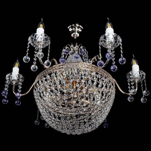 Люстра Елизавета №11 Венеция фиолетовая в Новокузнецке Гусь Хрустальный