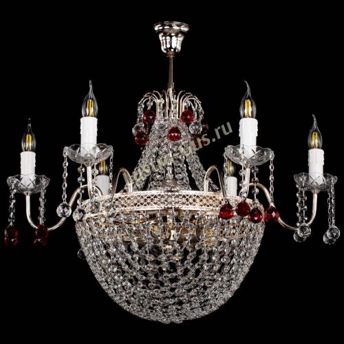 Люстра Елизавета №11 Венеция красная в Новокузнецке Гусь Хрустальный