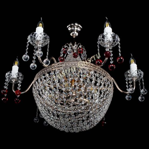 Люстра Елизавета №11 Венеция красная в Новокузнецке Гусь Хрустальный