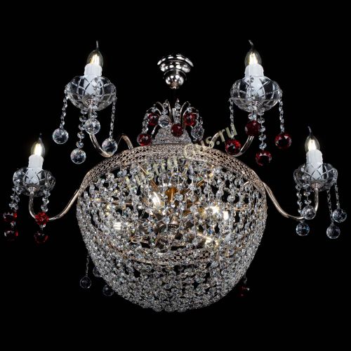 Люстра Елизавета №11 Венеция красная в Новокузнецке Гусь Хрустальный