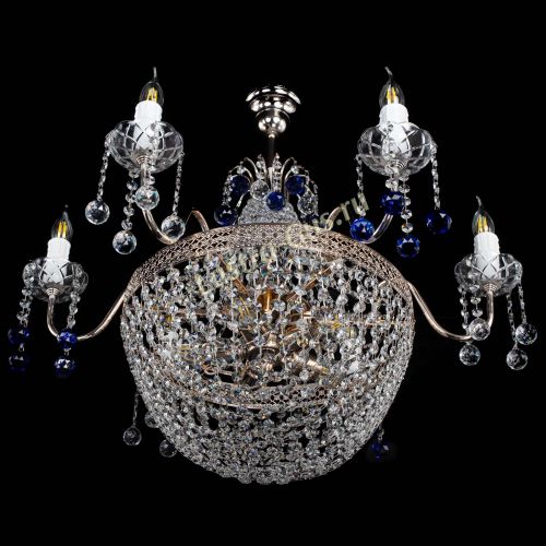 Люстра Елизавета №11 Венеция синяя в Новокузнецке Гусь Хрустальный