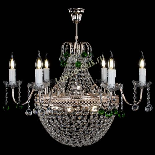 Люстра Елизавета №11 Венеция зеленая в Новокузнецке Гусь Хрустальный