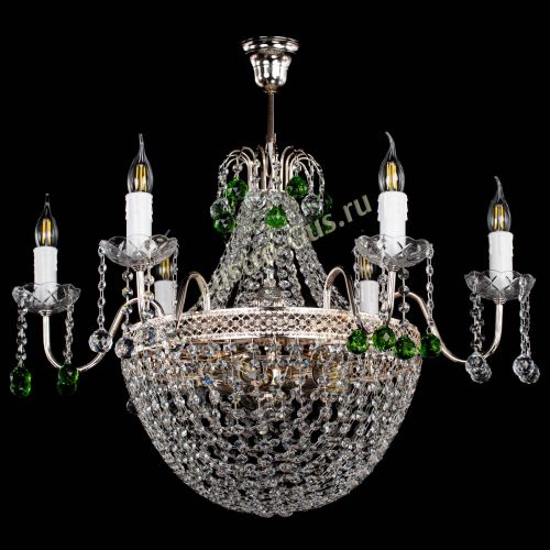 Люстра Елизавета №11 Венеция зеленая в Новокузнецке Гусь Хрустальный