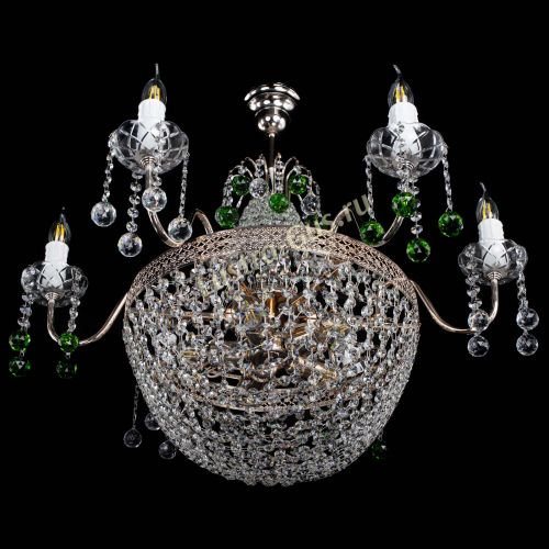 Люстра Елизавета №11 Венеция зеленая в Новокузнецке Гусь Хрустальный
