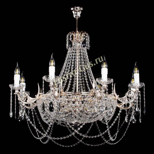 Люстра Елизавета №13 черная в Новокузнецке Гусь Хрустальный