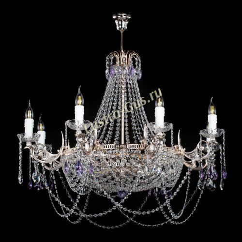Люстра Елизавета №13 фиолетовая в Новокузнецке Гусь Хрустальный