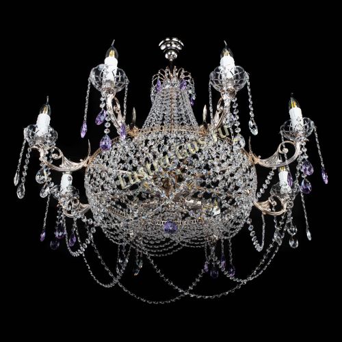 Люстра Елизавета №13 фиолетовая в Новокузнецке Гусь Хрустальный