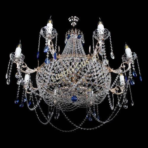 Люстра Елизавета №13 синяя в Новокузнецке Гусь Хрустальный