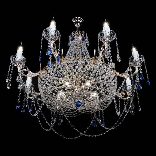 Люстра Елизавета №13 синяя в Новокузнецке Гусь Хрустальный