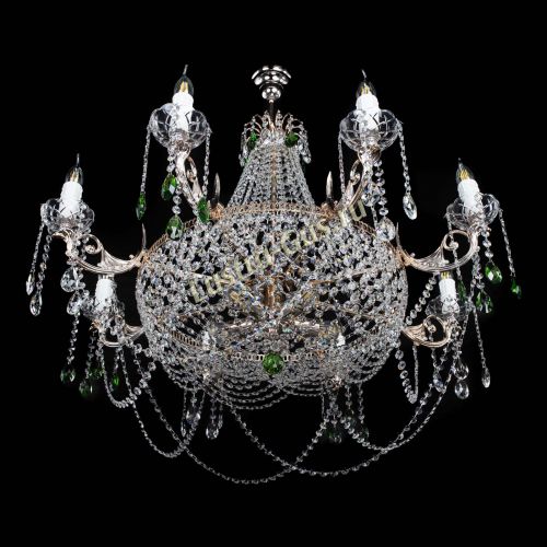 Люстра Елизавета №13 зеленая в Новокузнецке Гусь Хрустальный