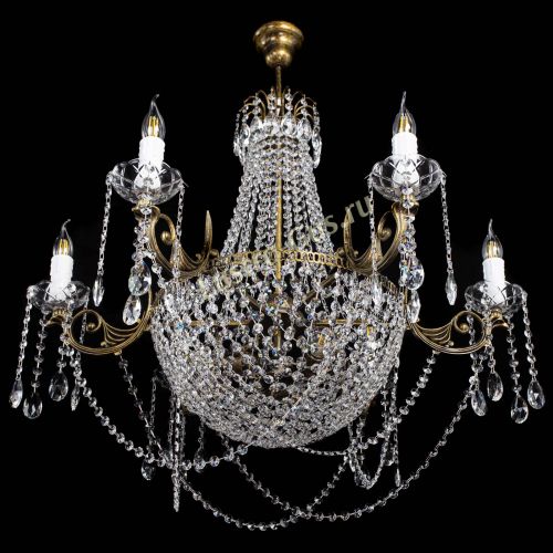 Люстра Елизавета малая №9 под бронзу в Новокузнецке Гусь Хрустальный