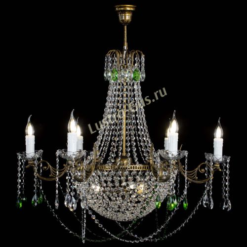 Люстра Елизавета малая №9 под бронзу Зеленая в Новокузнецке Гусь Хрустальный