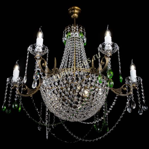 Люстра Елизавета малая №9 под бронзу Зеленая в Новокузнецке Гусь Хрустальный
