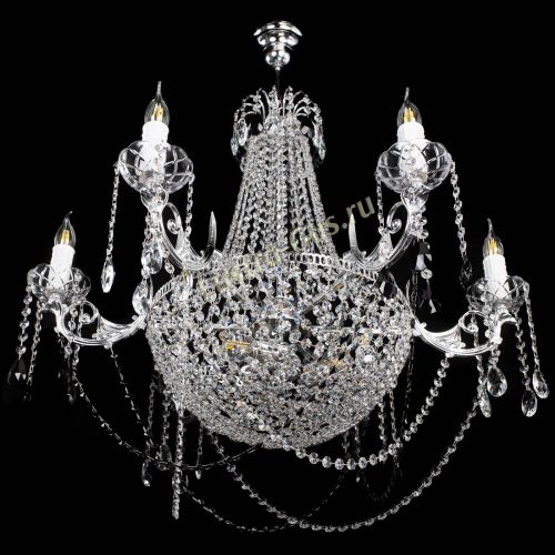 Люстра Елизавета малая №9 черная в Новокузнецке Гусь Хрустальный