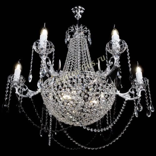 Люстра Елизавета малая №9 черная в Новокузнецке Гусь Хрустальный