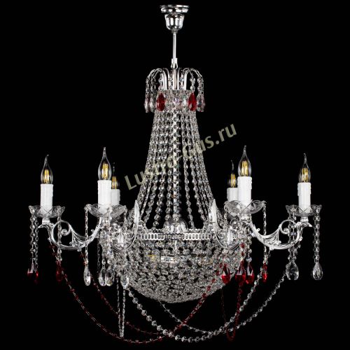 Люстра Елизавета малая №9 красная в Новокузнецке Гусь Хрустальный