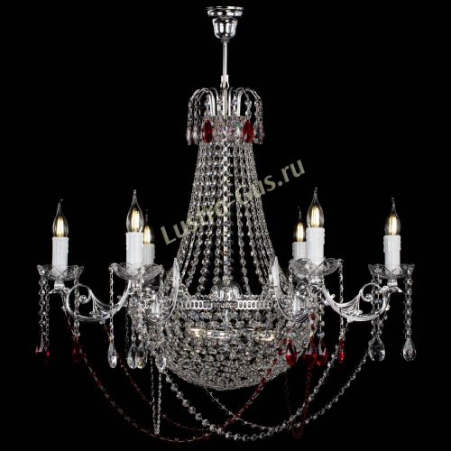 Люстра Елизавета малая №9 красная в Новокузнецке Гусь Хрустальный