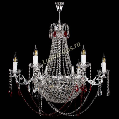 Люстра Елизавета малая №9 красная в Новокузнецке Гусь Хрустальный