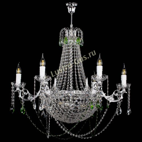 Люстра Елизавета малая №9 зеленая в Новокузнецке Гусь Хрустальный