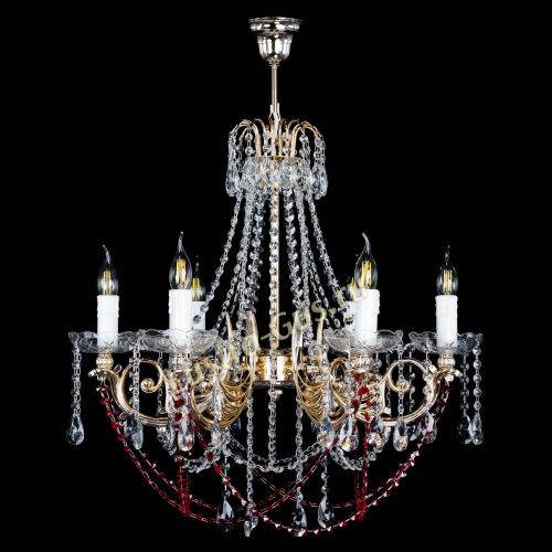 Люстра Елизавета малая Красная (рожки - металл) в Новокузнецке Люстра Елизавета малая Красная (рожки - металл) в Новокузнецке