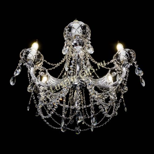 Люстра Елизавета малая в серебре (рожки - металл) в Новокузнецке Гусь Хрустальный