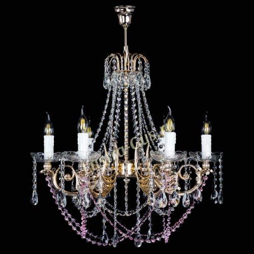 Люстра Елизавета малая Розовая (рожки - металл) в Новокузнецке Люстра Елизавета малая Розовая (рожки - металл) в Новокузнецке